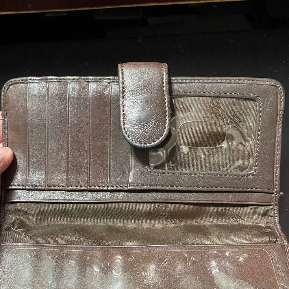 Fossil vintage brown Leather checkbook Wallet